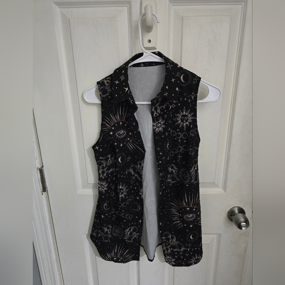 Blackmilk Clothing Womens Celestial Eye Business Time Shirt Limited Size XS - Picture 3 of 10